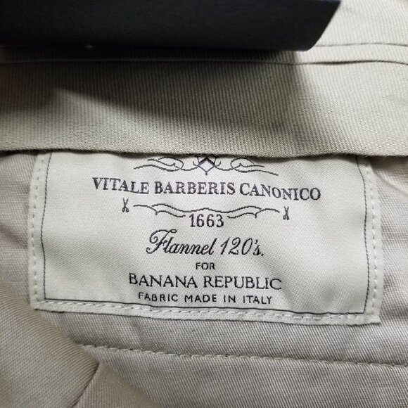 Banana Republic Pants Mens Gray Tapered Soft Virgin Wool Vitale Flannel 120's - Picture 10 of 13